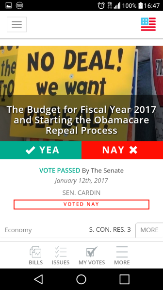 It lets you see which way your congressman voted on an issue.