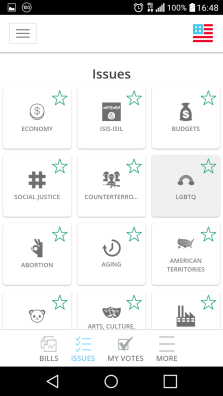The app connects you to the issues you are concerned about