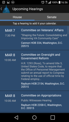 Schedule of Committee Hearings