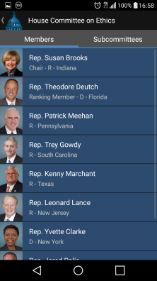 List of House Members on the House Committee on Ethics